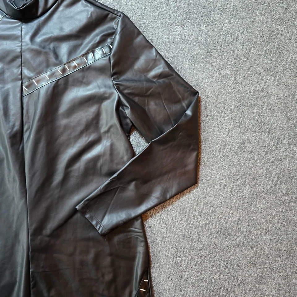 Disfraz DC Marvel para mujer grande Catwoman mono negro imitación cuero cremallera elástico Foto 3 de 4