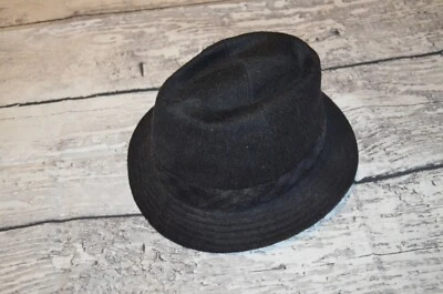 Chapeau vintage Mayser Fedora noir clair Fedora homme coiffe fedora femme laine - Photo 1/4