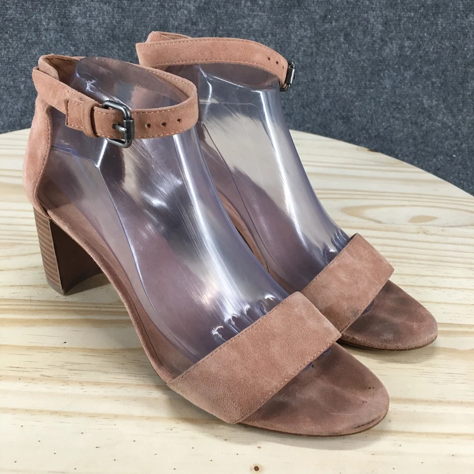 Sandalias Madewell para mujer 9 correas al tobillo hebilla de cuero rosa informales tacones en bloque Foto 3 de 4