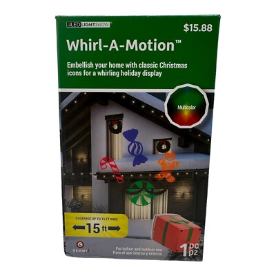 #ad LED Lightshow Projection Whirl A Motion Christmas Multi Color Candy Gingerbread $9.99