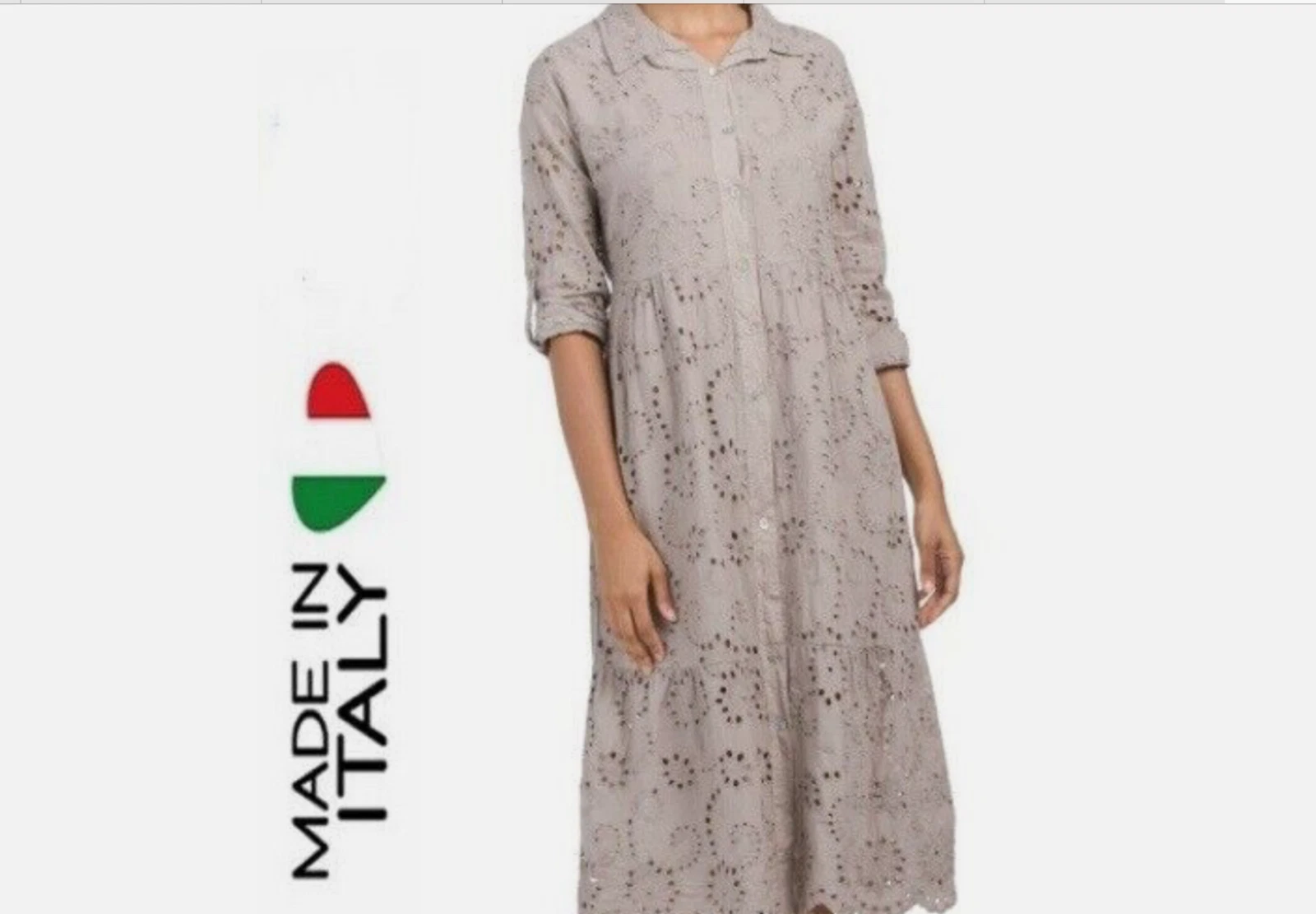 VALENTINO Abito Camicia Valentina Naldi Ricamato Taglia L