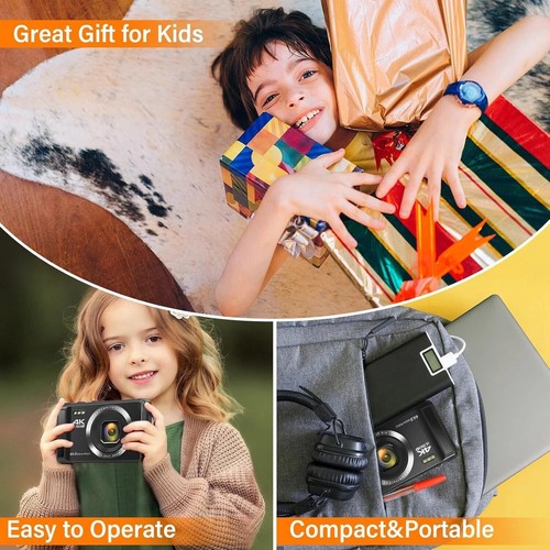 4K Ultra HD Digital Camera 64MP Compact with 32GB SD Card & 2 Batteries Black - Picture 6 of 7