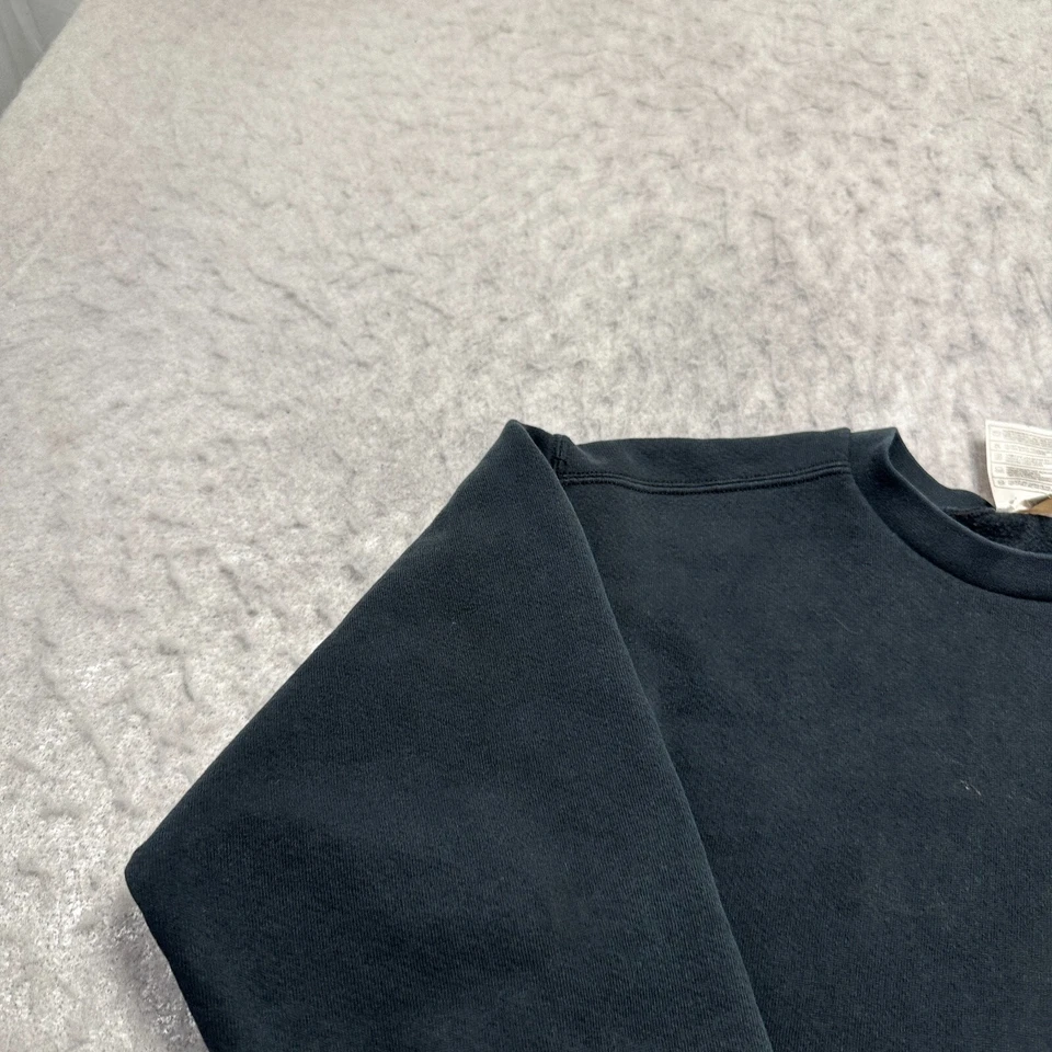 复古 90 年代耐克经典运动衫黑色抓绒圆领女式 L 码 — 第 3/4 张图片