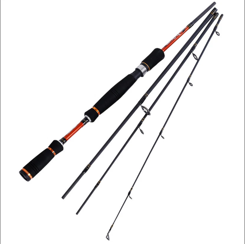 9ft(2.7m)MH 4 Portable Fishing Pole TackleCarbon Fiber Spinning Lure Rod