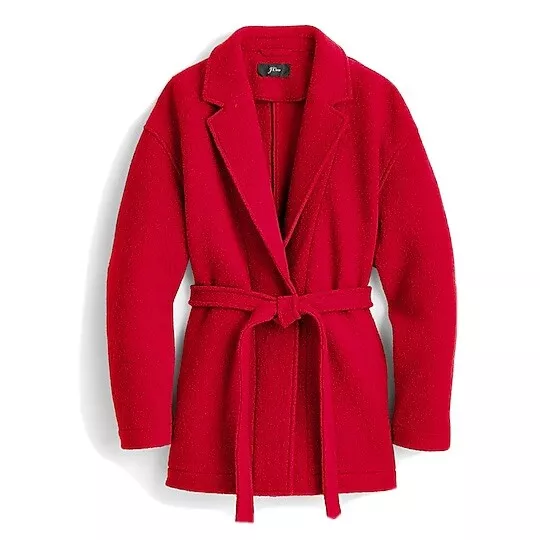 Camille short wrap coat in italian boiled best sale wool