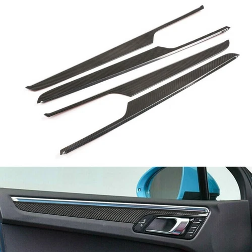 4PCS Real Carbon Fiber Door Panel Cover Trim Fit for Porsche Macan 2014-20