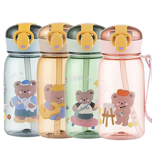 400ml Kids Outdoor Portable Drink Bottle Water Sippy Cup with Straw HOT