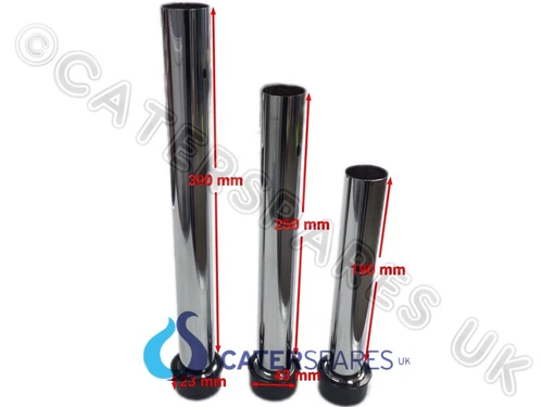 CHROME CATERING SINK PLUG STAND PIPE OVERFLOW VARIOUS SIZES 250mm 300mm 190mm