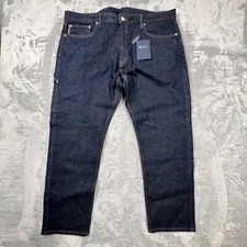 New BYLT Indigo Selvedge Jeans Mens 40 Dark Blue Fawn 23 Cotton Blend Denim