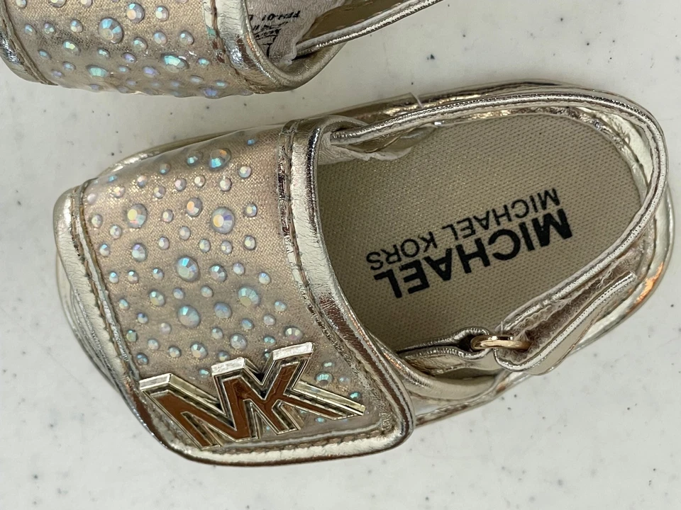 Michael Kors Baby Gear Gold Bling Sandals Infant Size 1 Baby Eli Gemma - Image 2 of 4