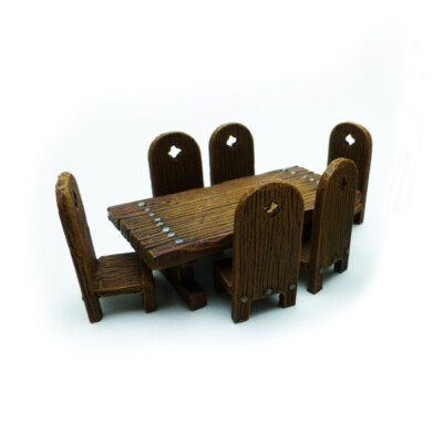 Table & Chairs Hand Painted / Miniature Accessories / Gaming Terrain / Dioramas