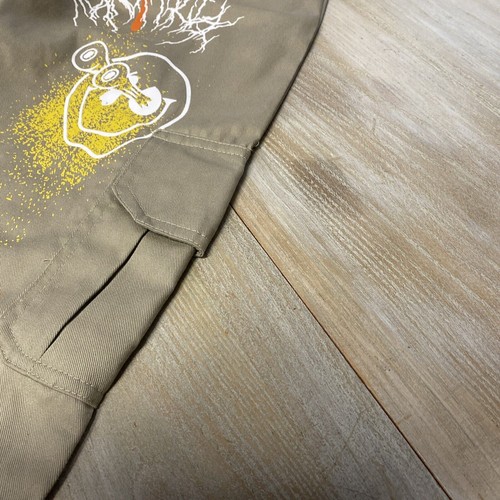 Herren Cargohose beige groß Graffiti bedruckt Hose Stein Boohoo Mann UVP £50 - Bild 4 von 12