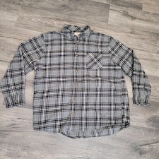 Field and Stream Shirt Heavy Gray Black Olive Flannel Shirt Men s XXL XX-Large