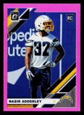2019 Panini Donruss Optic Nasir Adderley Pink Prizm Rookie Card RC #128 Chargers. rookie card picture
