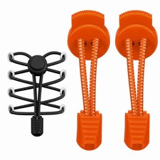 2Pcs Elastic Shoe Laces, No Tie Shoelaces for Adults, White Dot Orange