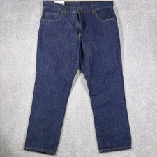 ADVENTURIDGE Mens Flannel Lined Jeans 40x32 Dark Wash Straight Fit NWT