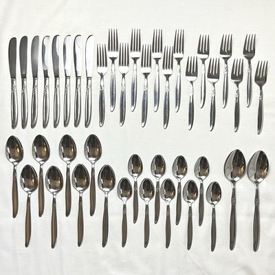 Vtg Lot 42 Pc Montgomery Ward Grape Flatware Service for 7+ Stainless Steel MWCO