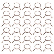 30Pcs 26mm ID 29.4mm OD Fuel Line Hose Clips 65Mn Spring Clips Clamps Gold