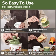 Mushroom Butter Crock French Style Ceramic Keeper Dish Lid Red White Holder Soft