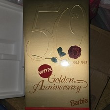 Mattel Golden Anniversary Barbie Porcelain Doll Limited Edition 12 in 1995 Boxed