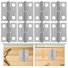 50 Pcs Miniature Small Hinges For Wood Crafts With 200 Screws Hardware Kit