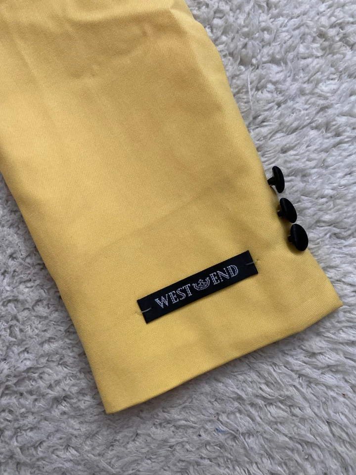 Blazer xale West End masculino manga longa forrado amarelo tamanho 38S 32W - Imagem 3 de 4