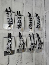 Womens Barrette Lot Hair Clips 8 Piece Rhinestones Silver/Blk Tone