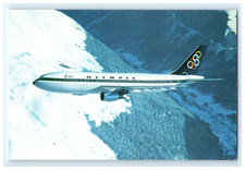 Vintage Postcard Olympic Airways Airbus A300 Airplane Olympic Rings On Tail!