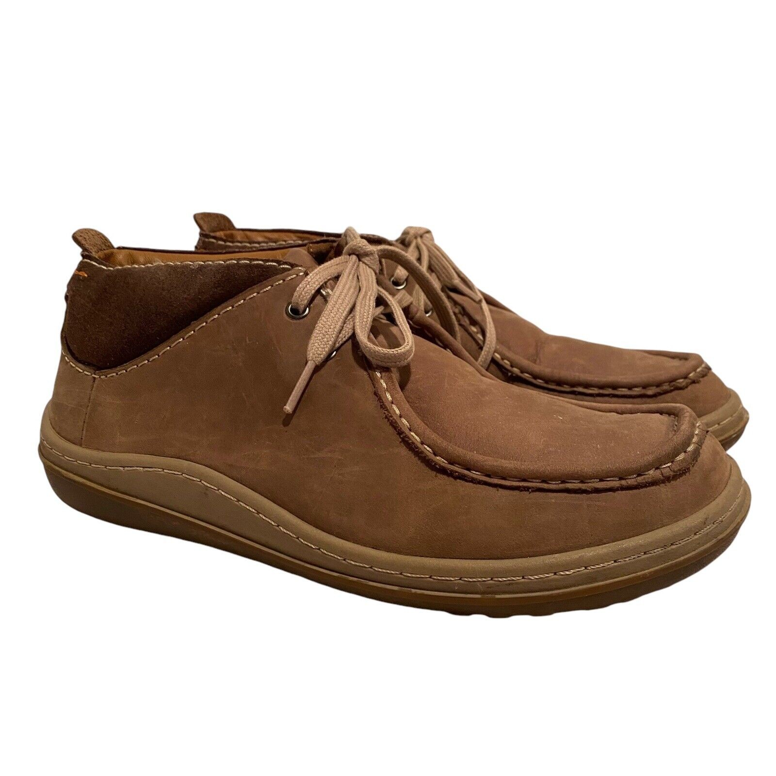 Clarks 1825 Plus Cushion 11826 Brown Leather Lace Up Casual Shoes Men’s Size 9