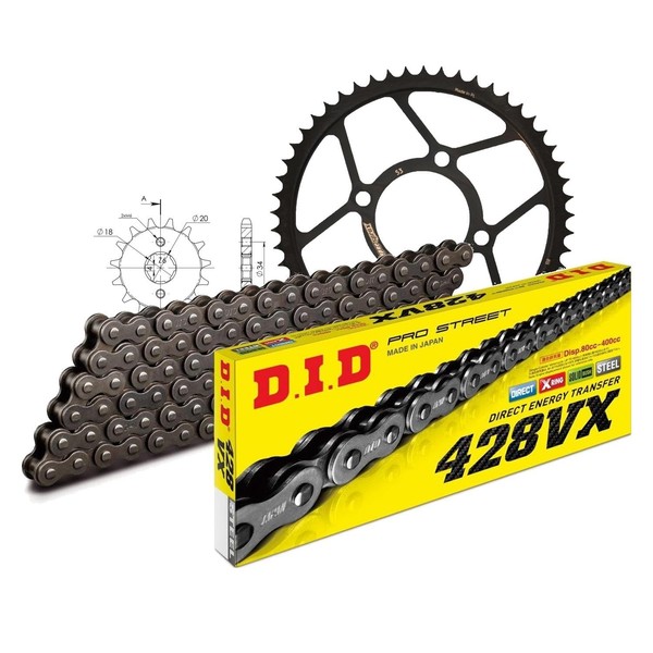 DID 428VX Kettensatz Offene Kette FüR Honda MTX R S 125 Ccm 1983-1994-image