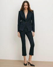 AUTH VERONICA BEARD Miller Denim Single-Breasted Dickey Jacket Midnight Wash