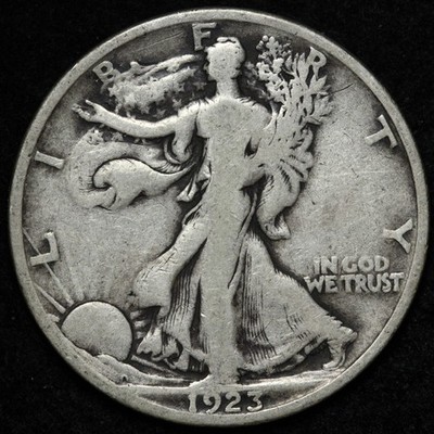1923-S Walking Liberty Silver Half Dollar FINE E320 DOK