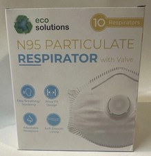 N95 Particulate Respirators and Masks with Valve 10 Count Box Eco Solutions