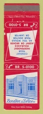 Matchbook Cover - Boedker & DeVoe Danville PA