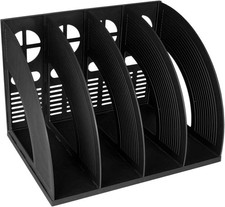 Sturdy Magazine Holder 4 Compartments Plastic Desktop File Organizer File