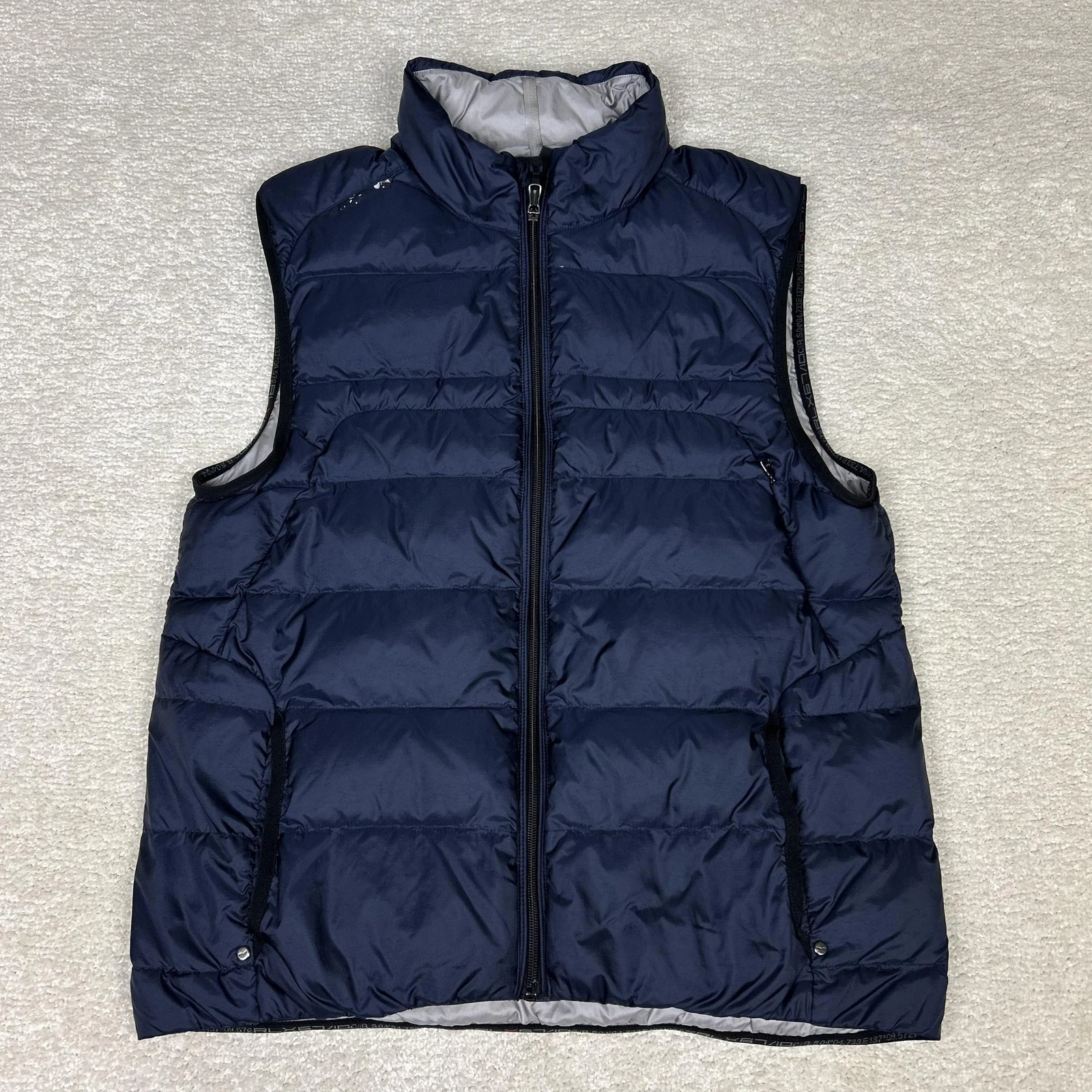 RLX Ralph Lauren Vest Mens Large Blue Down Puffer Full Zip Quilted Lightweight