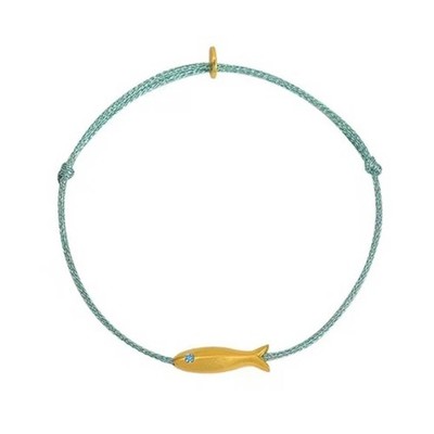 Minimalist Style Gold Fish Charm Bracelet Adjustable Wristband Statement Jewelry