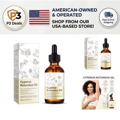 Gentle Natural Cyperus Rotundus Oil - Shrink Pores & Hair Reduction, 2.02 Fl Oz