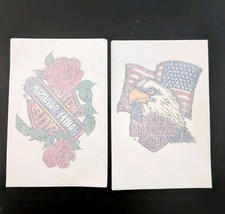 Vintage 1994 Harley Davidson Temporary Tattoos Novelty 2" X 3"