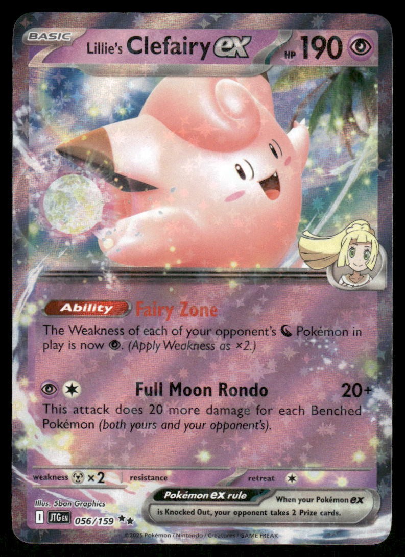 Pokemon Cards Lillie's Clefairy ex 056/159 Journey Together Double Rare NM