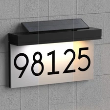 House Numbers Address Plaques For Houses Solar Powered Adjustable Solar Panel...