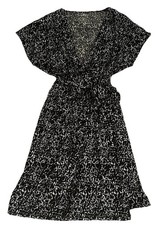 Nine West Dress NWT Womens L Dark Print Faux Wrap Stretch Artsy Career Nursing