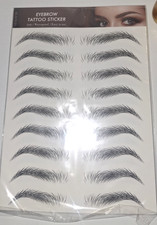 9 Sheets Eyebrow Tattoo Stickers Waterproof Black Temporary Eyebrows New