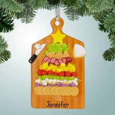 Charcuterie Board Christmas Ornament - Food Tray - Snacks - Cheese - Crackers