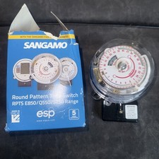 Sangamo Q553 20A 4 Pin 24 Hour Solar Round Pattern Time Switch 2 On / Off Zone 1
