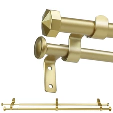 1-2 Pack Telescoping Double Curtain Rods, 5/8 In Diameter Drapery Rods 28"-120"