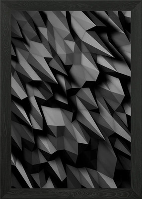 Dunkler geometrischer Polygon Hintergrund gerahmt Wandbild Poster Leinwanddruck Bild