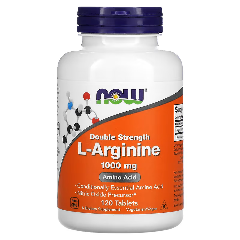 NOW Foods L-Arginine 1000mg 120 Tabs | Nitric Oxide & Circulation Support