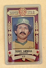 1982 PERMA GRAPHIC==GOLD==SUPER-STAR #-217 TONY ARMAS==OAKLAND ATHLETICS