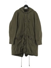 Calvin Klein Men's Coat L Green Cotton with Polyester, Nylon Parka